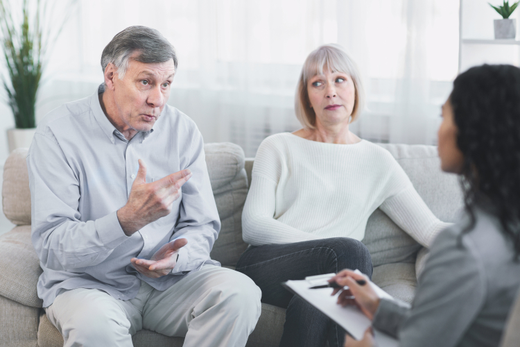 Couple speak to professional