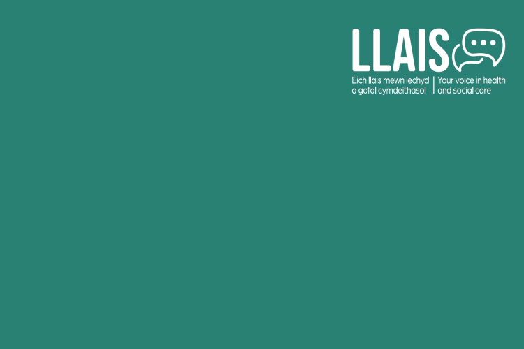Green background with a llais logo top right
